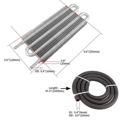 Remote Transmission Oil Cooler - 4 Row for Universal Fitment