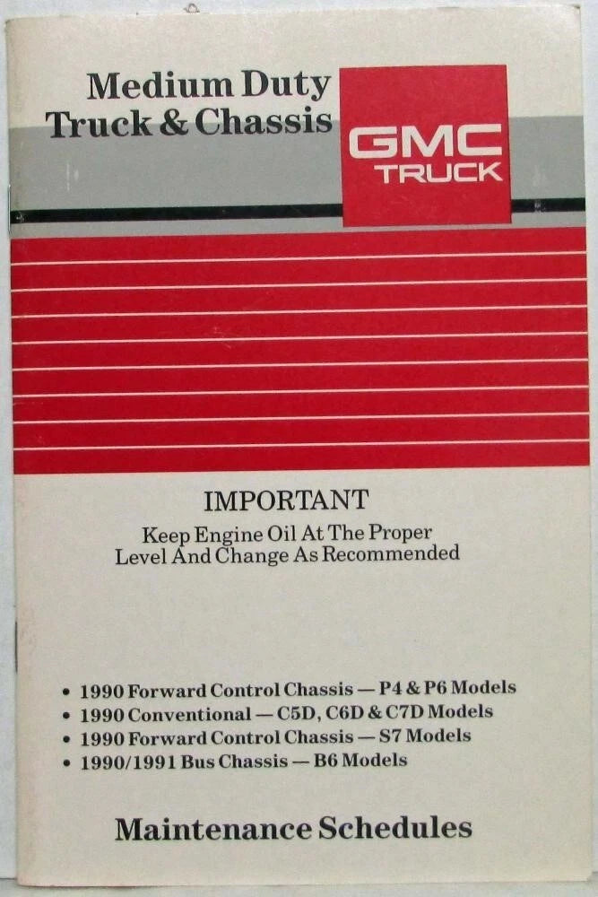 Maintenance Schedule Booklet for GMC Medium Duty Truck (1990)