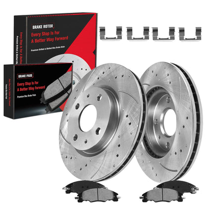 Ceramic Pads & Front Brake Rotors Kit for Ford Focus 2008-2011