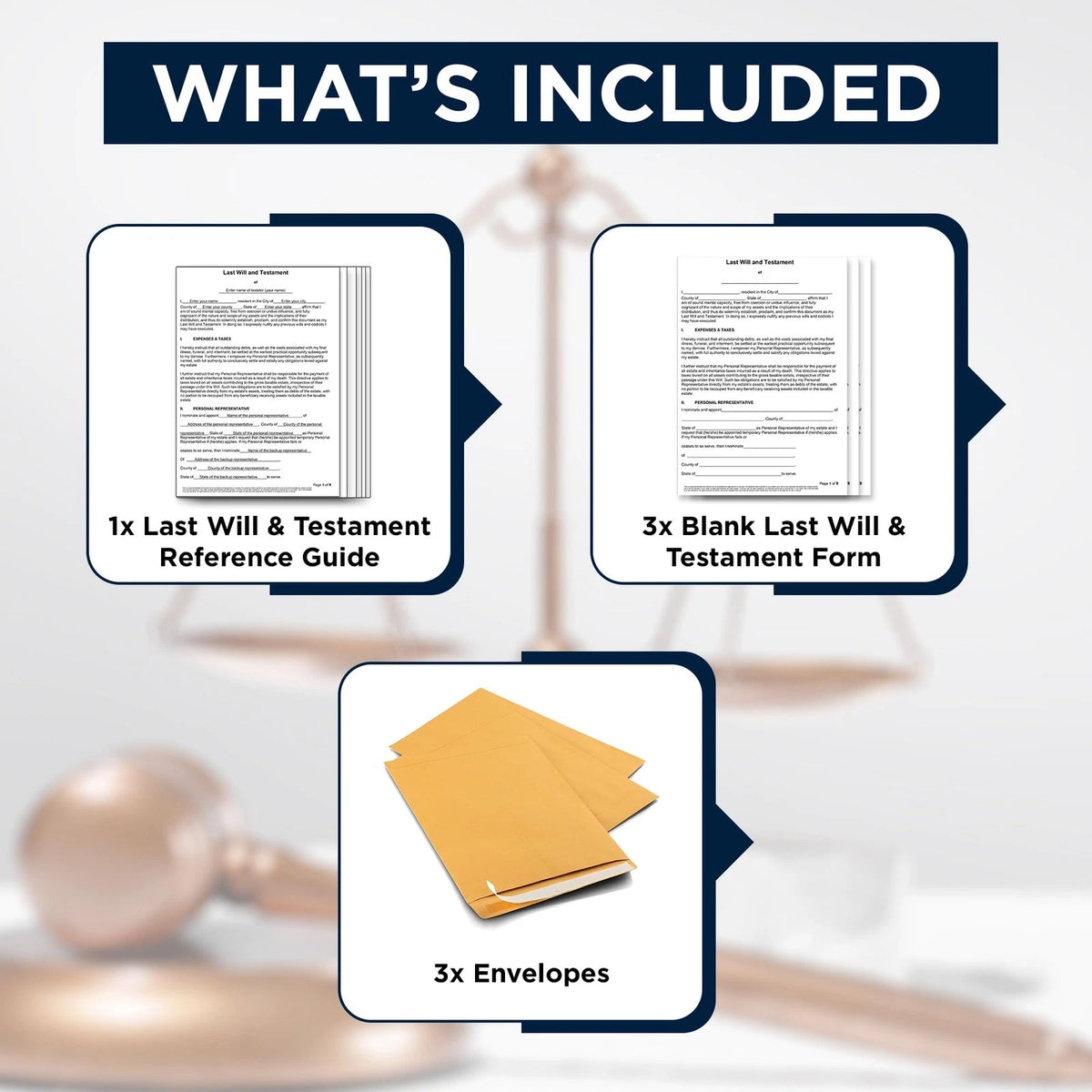3 Pack Last Will and Testament Kit for Legal Documents (2026)