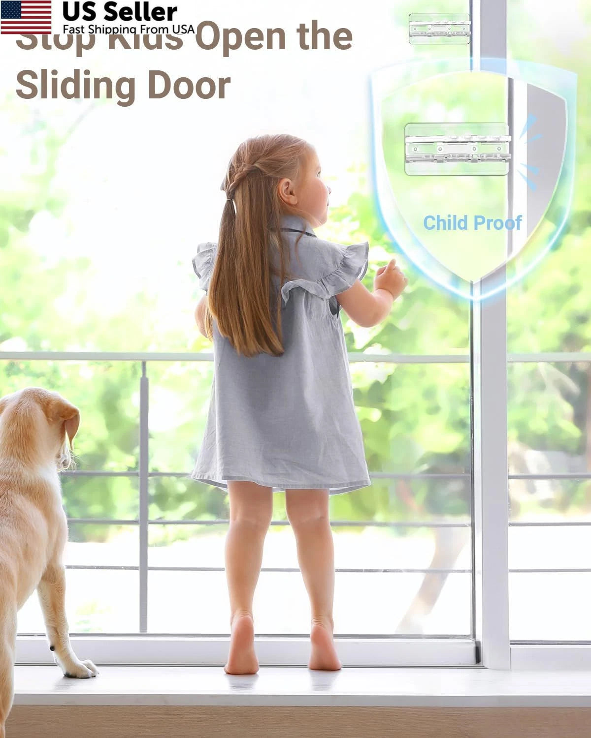Sliding Door Lock for Glass Windows - 2 Pack