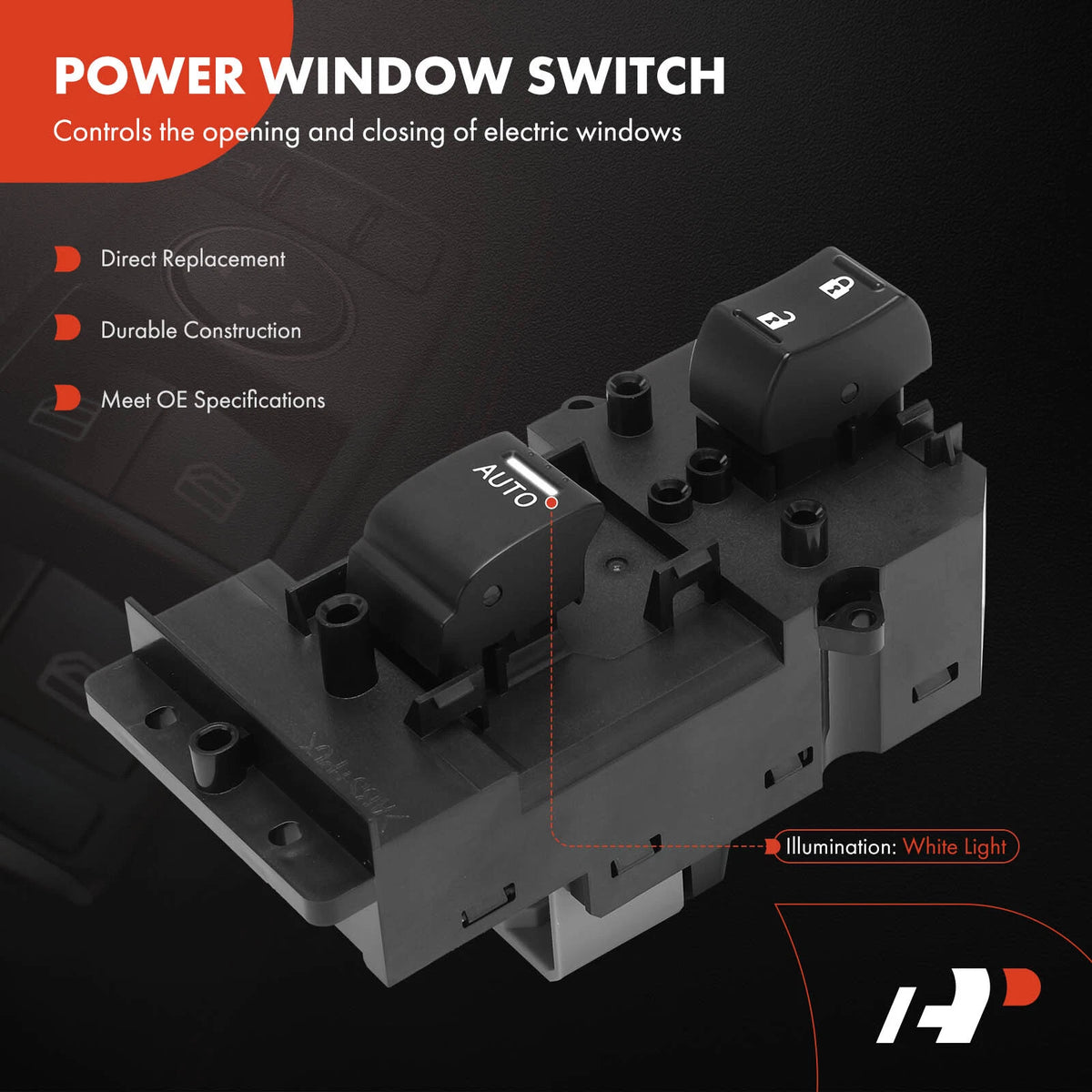 Front Right Power Window Switch for Honda Pilot (2012–2015) 35760SZAA51, DWS1675