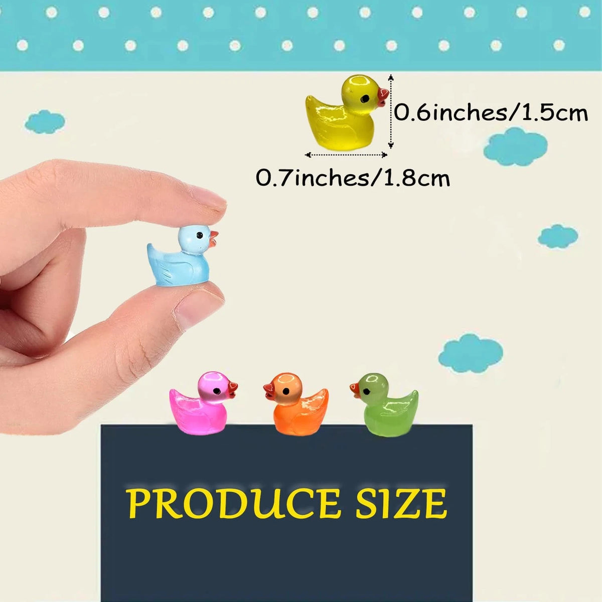 60 Pcs Mini Resin Ducks for