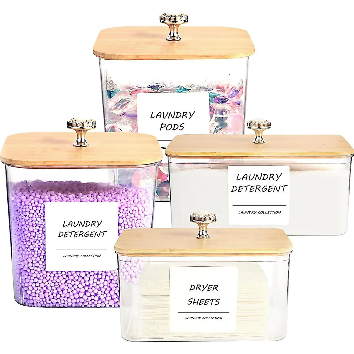 4 Pack Storage Containers for Laundry Room
