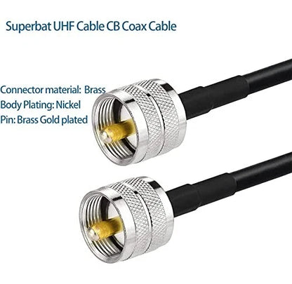 15ft PL259 Coax Cable for UHF Male PL-259 (CB)