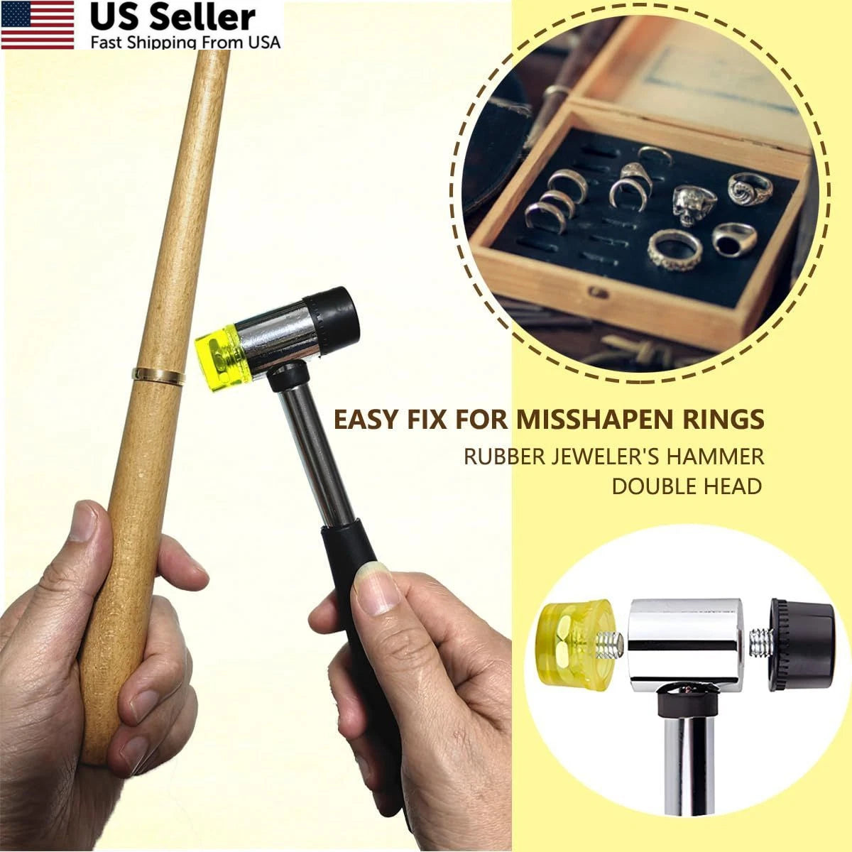 Ring Sizer Measuring Tool Mandrel Sizing Kit