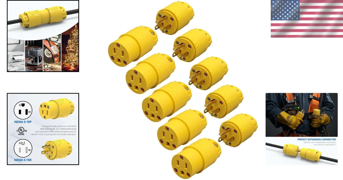 5-Piece Replacement Plug & Connector Set - 15A 125V