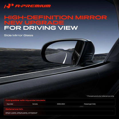 Power Mirror Glass for Hyundai Sonata (2020–2023) - 87621-L0010, HY1325147