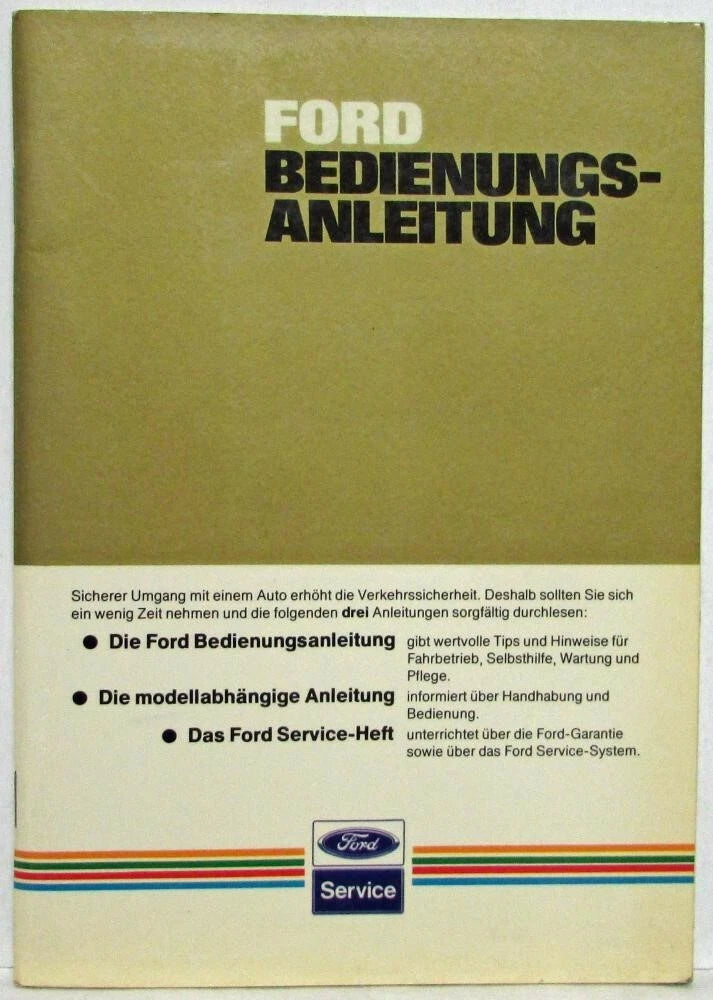 Owners Manual for Ford (1984) - German Text