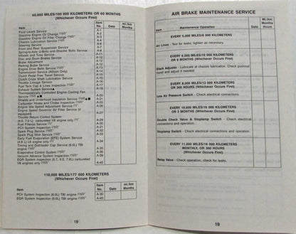 Maintenance Schedule Booklet for GMC Medium Duty Truck (1990)
