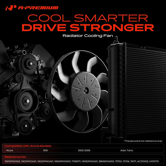 Cooling Fan Assembly w/ Shroud for Acura RSX (2002–2006) 19020PND003, 38616PSA003