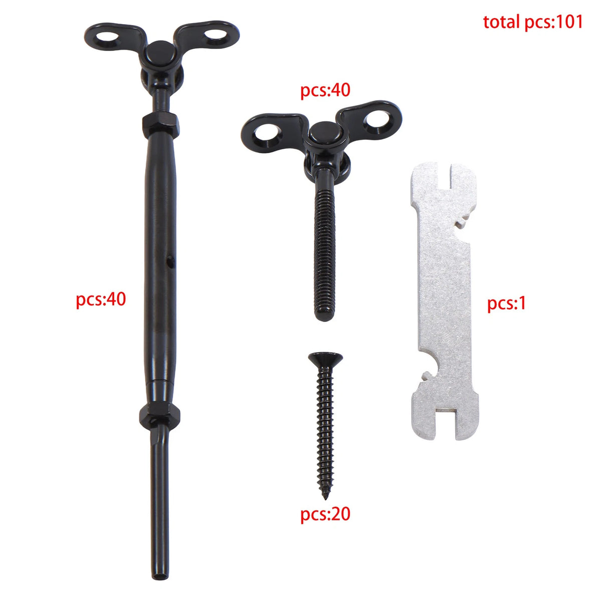 40 Pairs Adjustable Cable Railing Hardware Kit for Swivel Adjuster