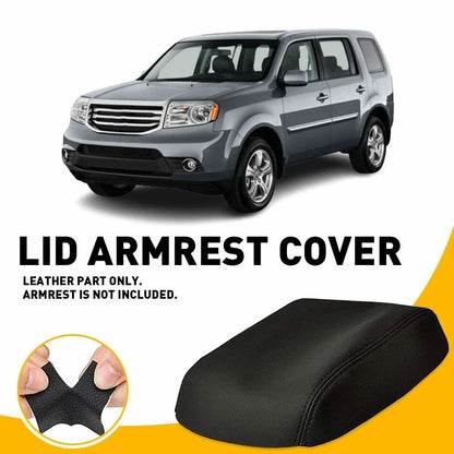 Black Leather Armrest Console Lid for Honda Pilot (2009-2015)