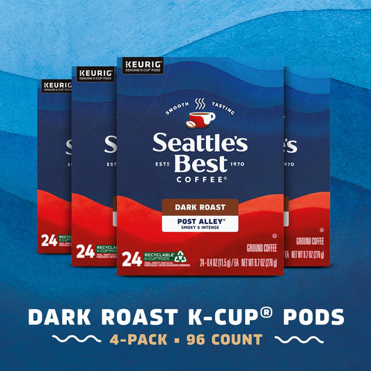 1 Count Dark Roast K-Cup Coffee Pods for Seattle's Best Coffee (Pack of 96)