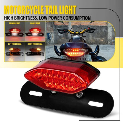 Universal Fit 16 LED Integrated Tail Light for Motorcycles