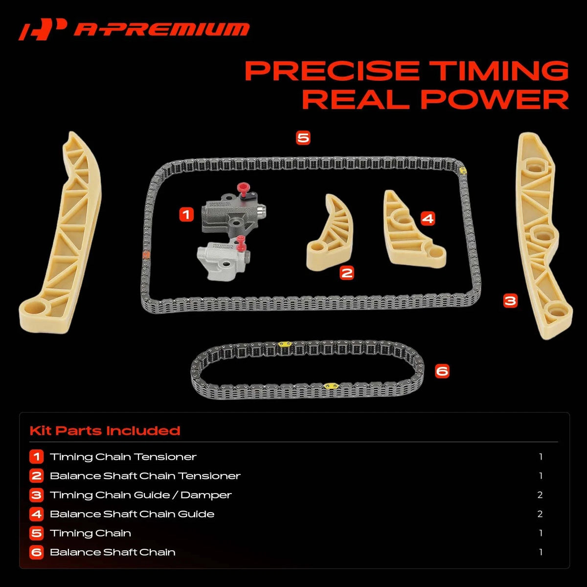 8x Timing Chain Kit for Jeep Cherokee (2014–2021), Compass (2017–2021), Chrysler 200