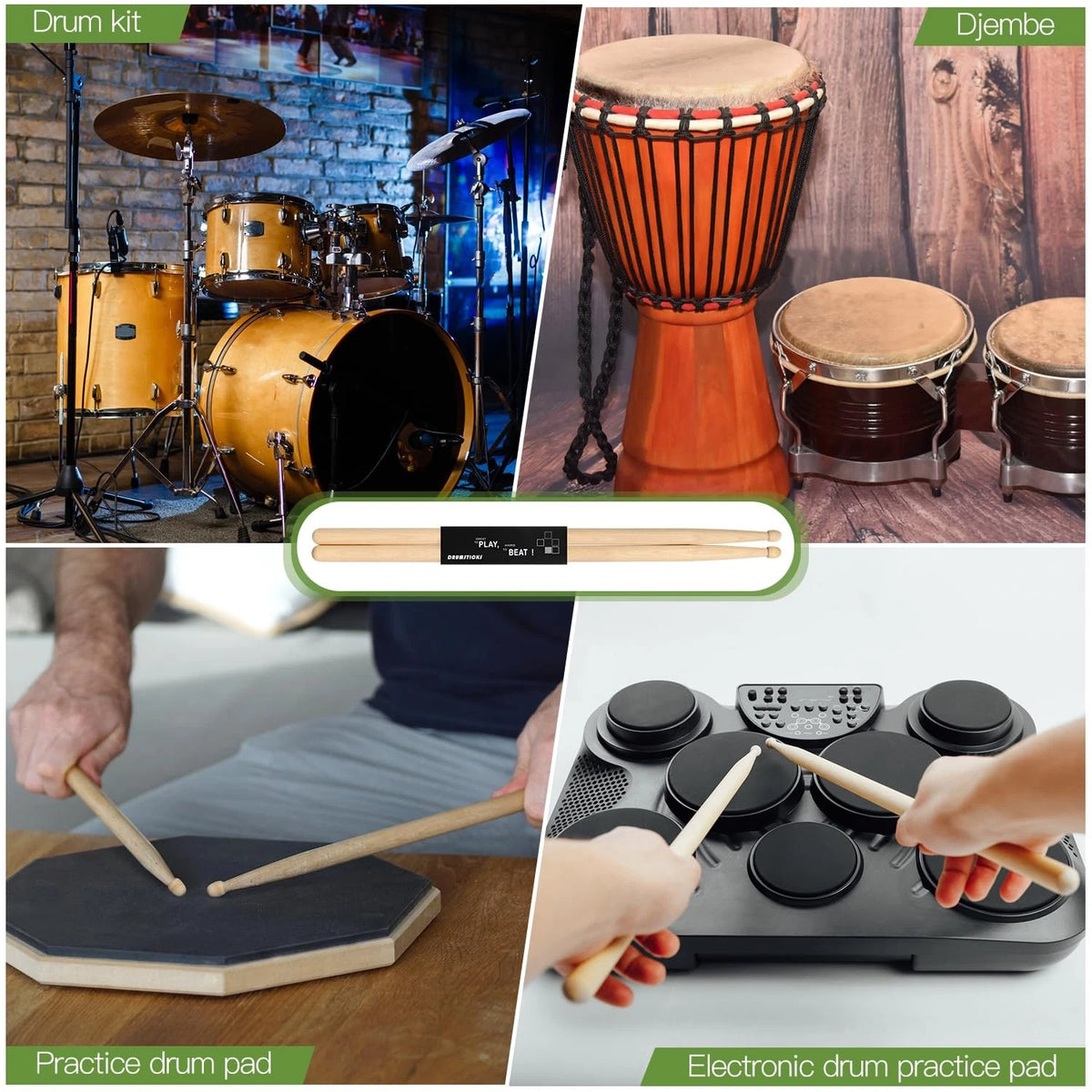 2 Pairs 7A Drum Sticks for 7A (No Year Range)