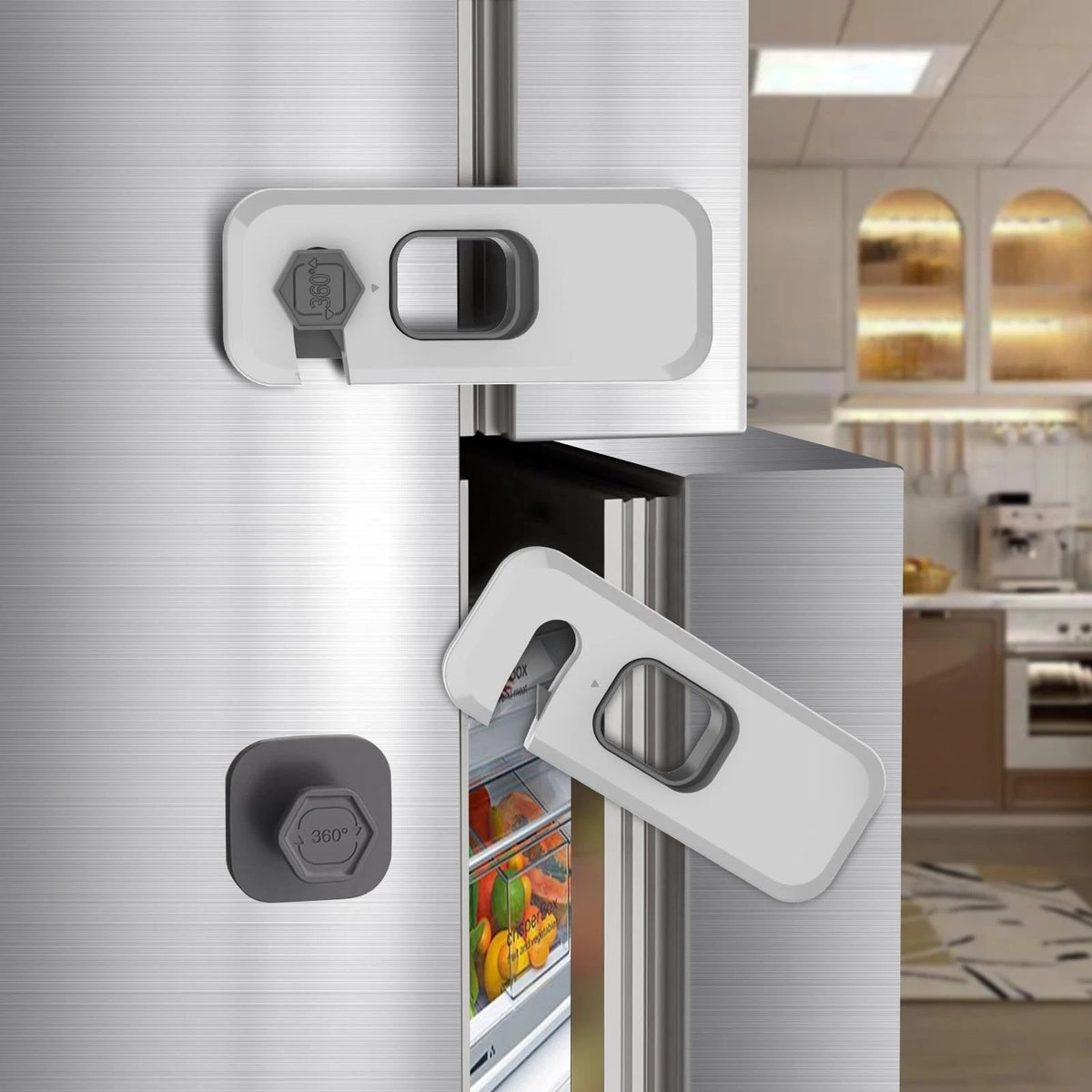 2 Pack Fridge Locks for A-Grey
