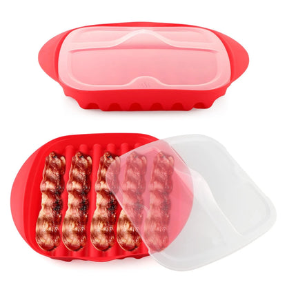 Microwave Bacon Cooker Tray for Universal Use (9.84 x 0.99 x 11.02 inches)