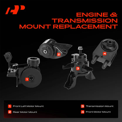 Set of 4 Engine Motor & Transmission Mounts for Mazda MPV (2000–2006) LC6239050, LD4739070A, LC6239040C