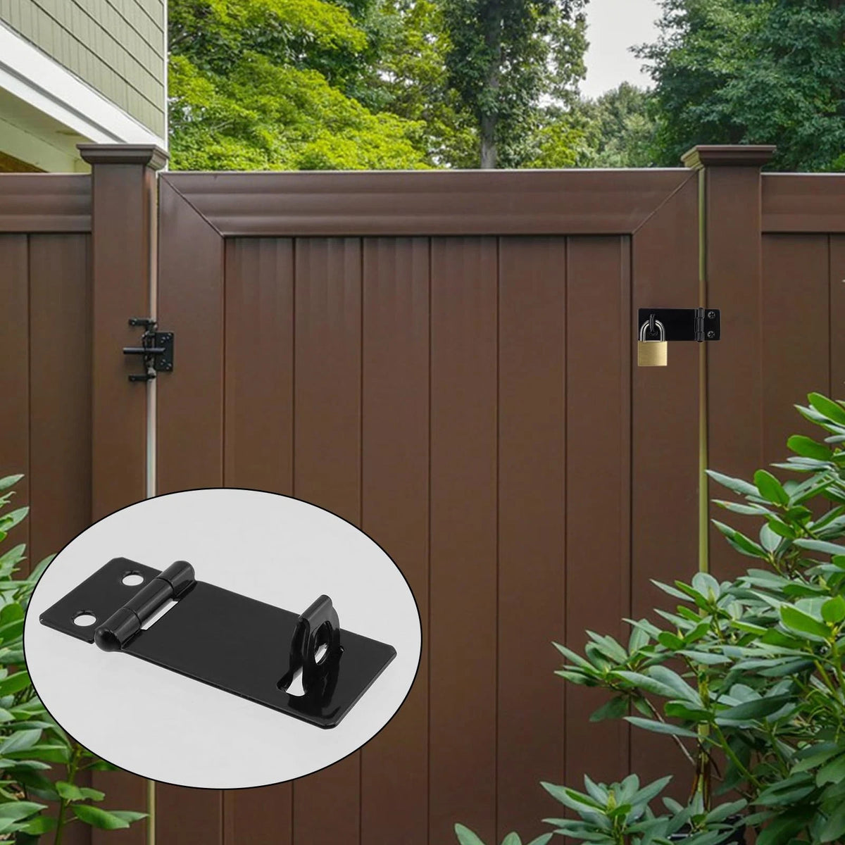 2X 2-Inch Door Lock Hasps for Various Applications (Black)