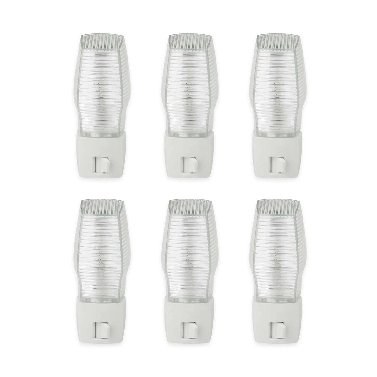 6 Pack Plug-in Night Light with Manual On/Off Switch, 7W White