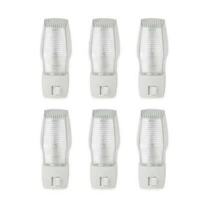 6 Pack Plug-in Night Light with Manual On/Off Switch, 7W White