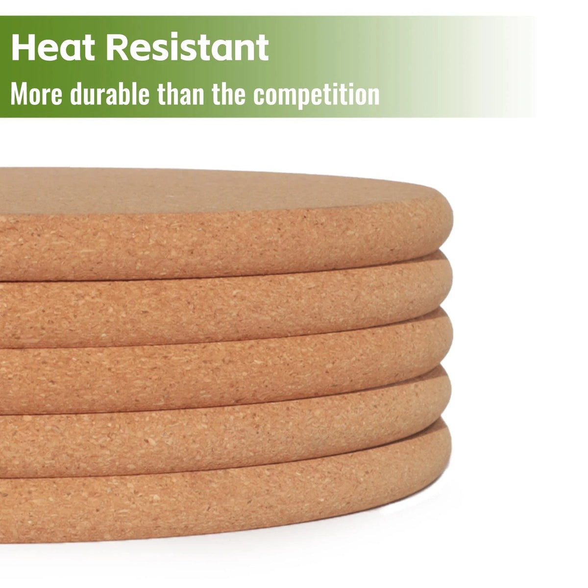 Set of 4 Cork Trivets for Kitchen Use (8 Inch Round)