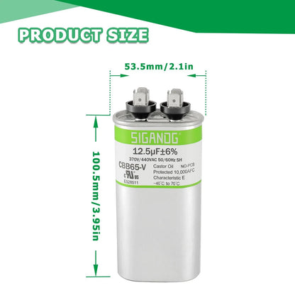12.5uF 370V CBB65 Run Start Capacitor for Automotive Applications