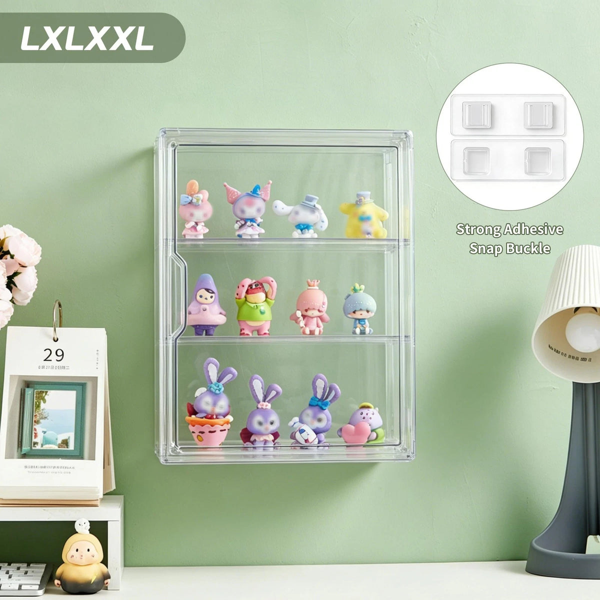3-Tier Wall-Mounted Acrylic Display Case for Collectibles