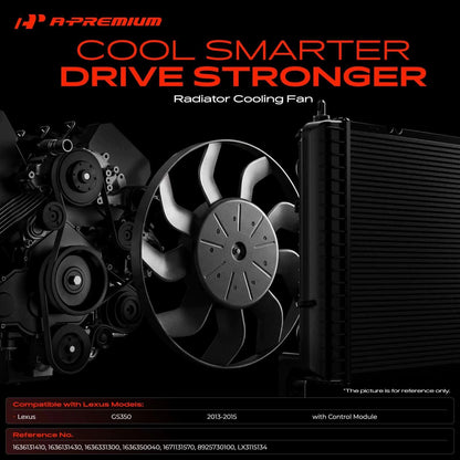 Dual Cooling Fan Assembly for Lexus GS350 (2013–2015) 1636131410, 1636131430, 1636331300, 1636350040, 1671131570, LX3115134