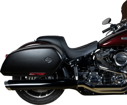 Double Diamond Predator Seat for Harley-Davidson (2014–2023) - Silver Stitching