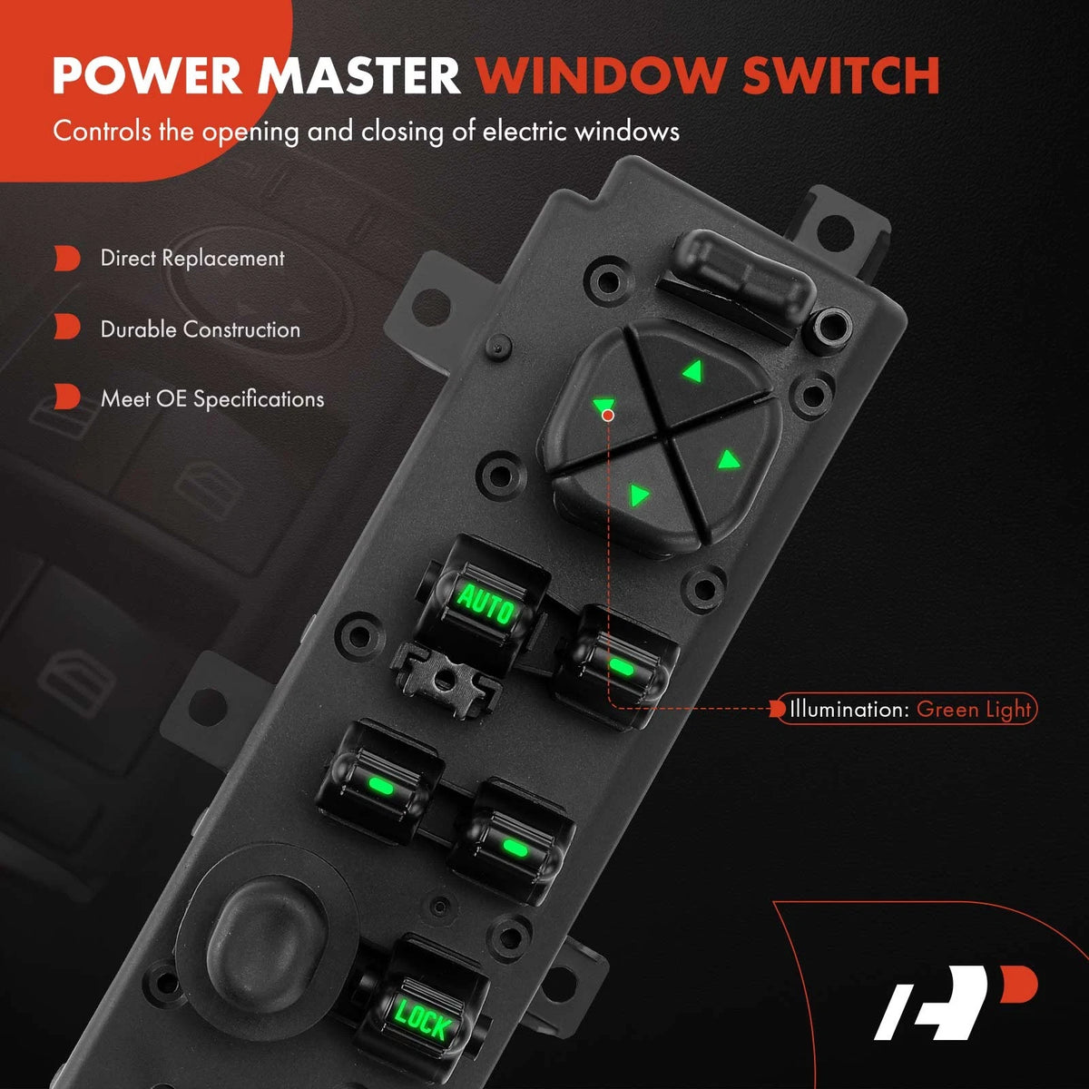 Front Left Power Window Switch for Jeep Grand Cherokee (1999–2004) 1S13105, 55196389AB, 55196389AC, 55196389AD, 5HB61DX9AA, DWS1479
