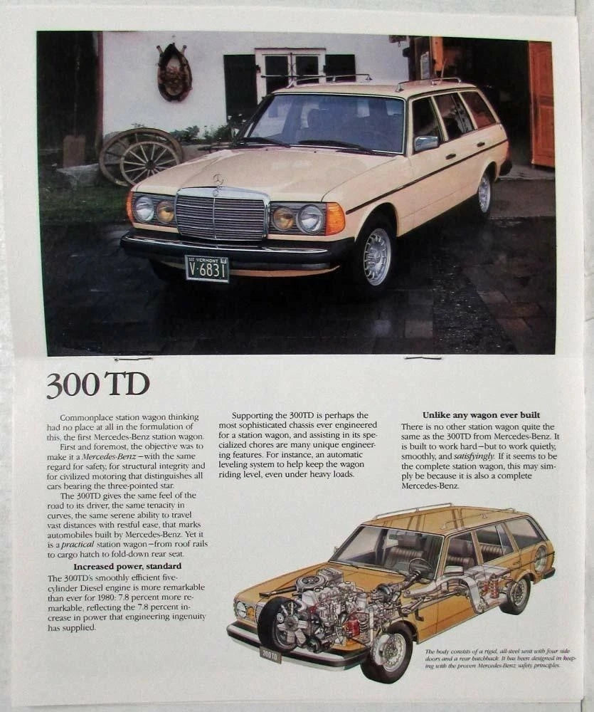 Flip-Up Sales Brochure for Mercedes-Benz 240 280 300 450 (1980)