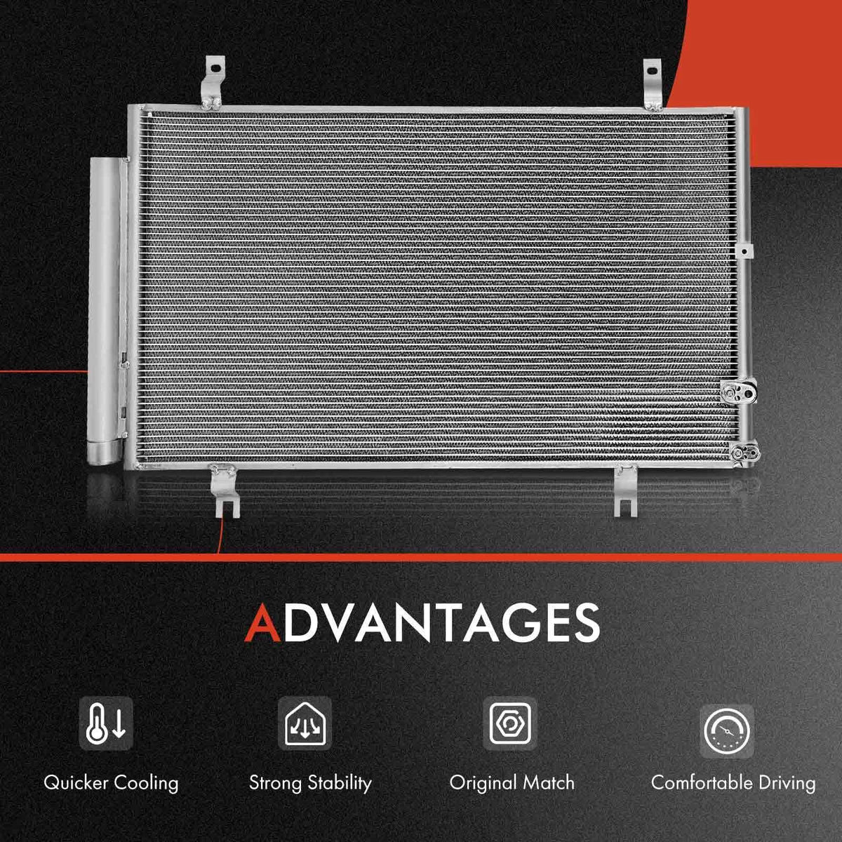 2X Radiator & A/C Condenser Cooling Kit for Lexus GS460 (2008–2011) - 1640038221, 1640038H30, 13096, CU13096, 3490