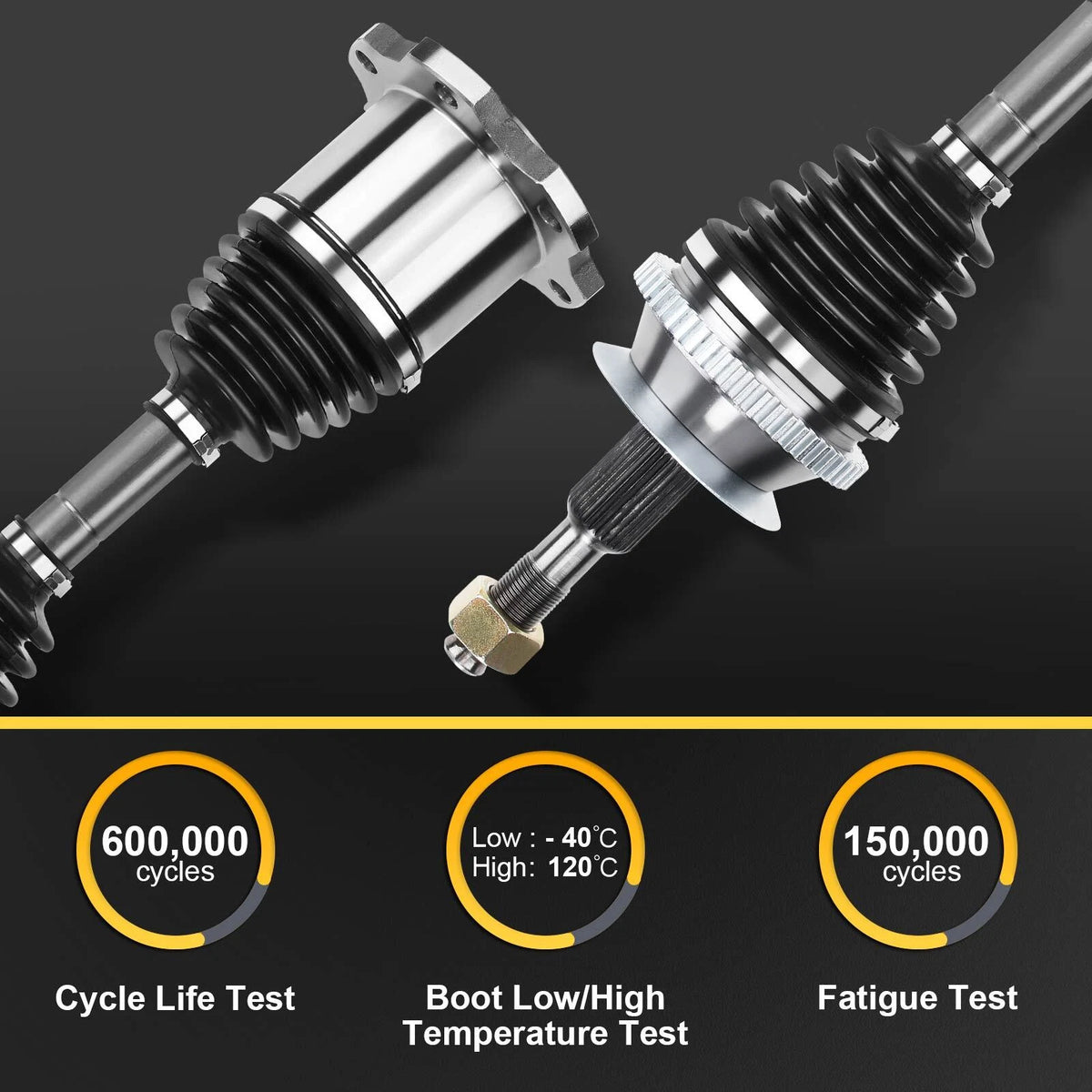 A-Premium Pair Front CV Axle Assy for Dodge Durango Dakota (1997–1999) 4882691, 66-3232