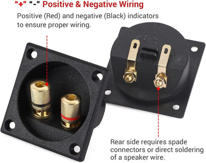 2X 2.2 Inch Square 2-Way Speaker Box Terminal Cup for Universal Fit