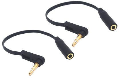 2X 15cm 1/8" TRS Jack Extension Audio Flat Cable for AM to FM