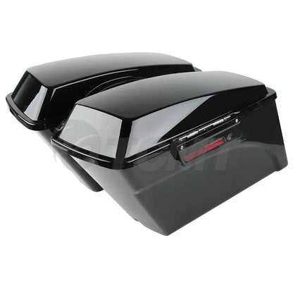 Vivid Black Hard Saddlebag Brackets for Softail 1986–2017 Harley
