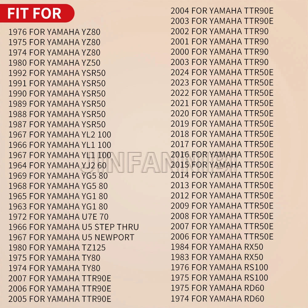 2 Swingarm Bushings for Yamaha TTR50E TTR90 YZ80 YSR50 PW80 GT80 (1990–2023) 102-22123-00-00 1P6-F2123-00-00 4BC-22123-00-00