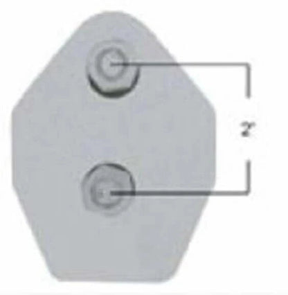 Set of 2 Spring Loaded Mud Flap Hangers for 2” Bolt Pattern Chrome (UP#10668)