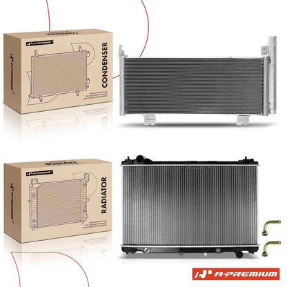 Cooling Kit Set of 2 Aluminum Radiator & AC Condenser for Lexus GS450h (2013–2016) 1640031820, 940571, 13340