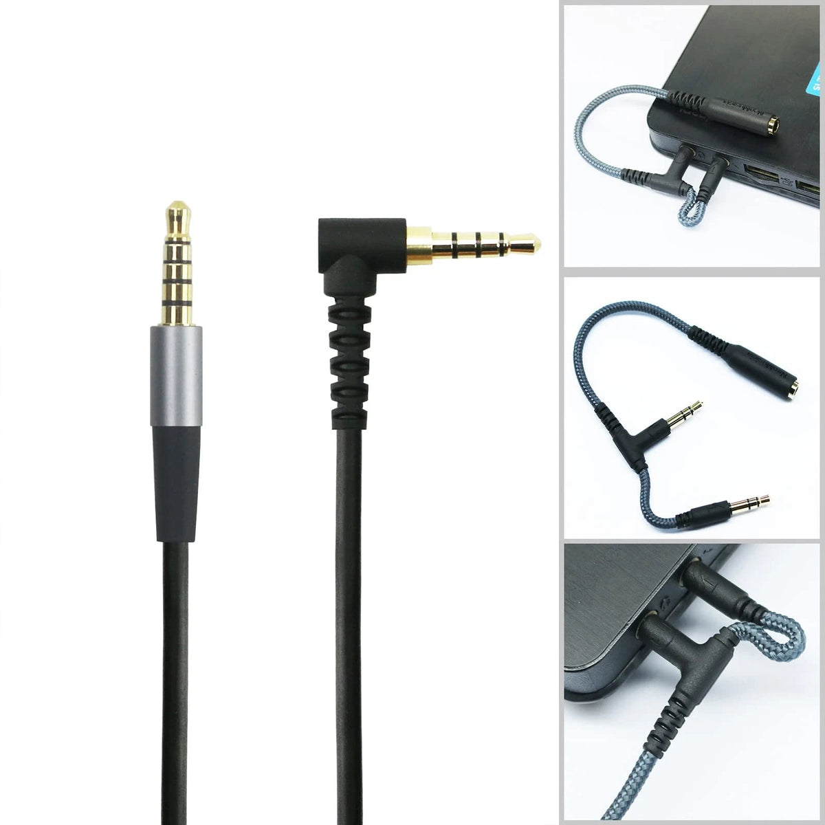 3.5mm 5 Pole Male Audio Cable for Black (Compatible)