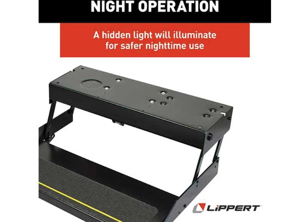 Lippert 432682 Radius Manual RV Step for RVs (24" Wide Double 8" Step)