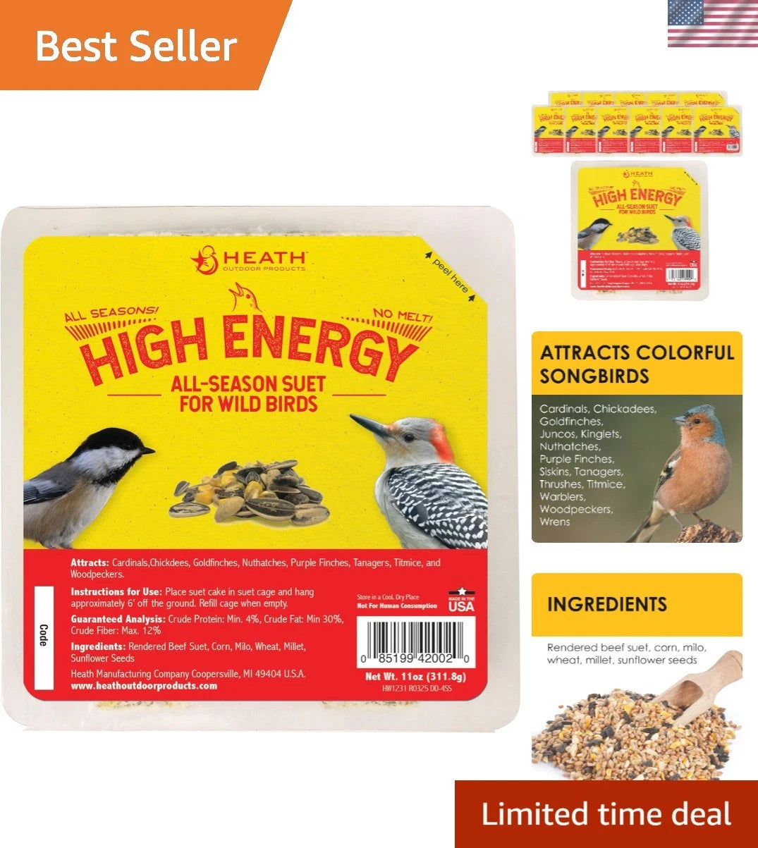 12-Pack Suet Cakes for Round Feeding