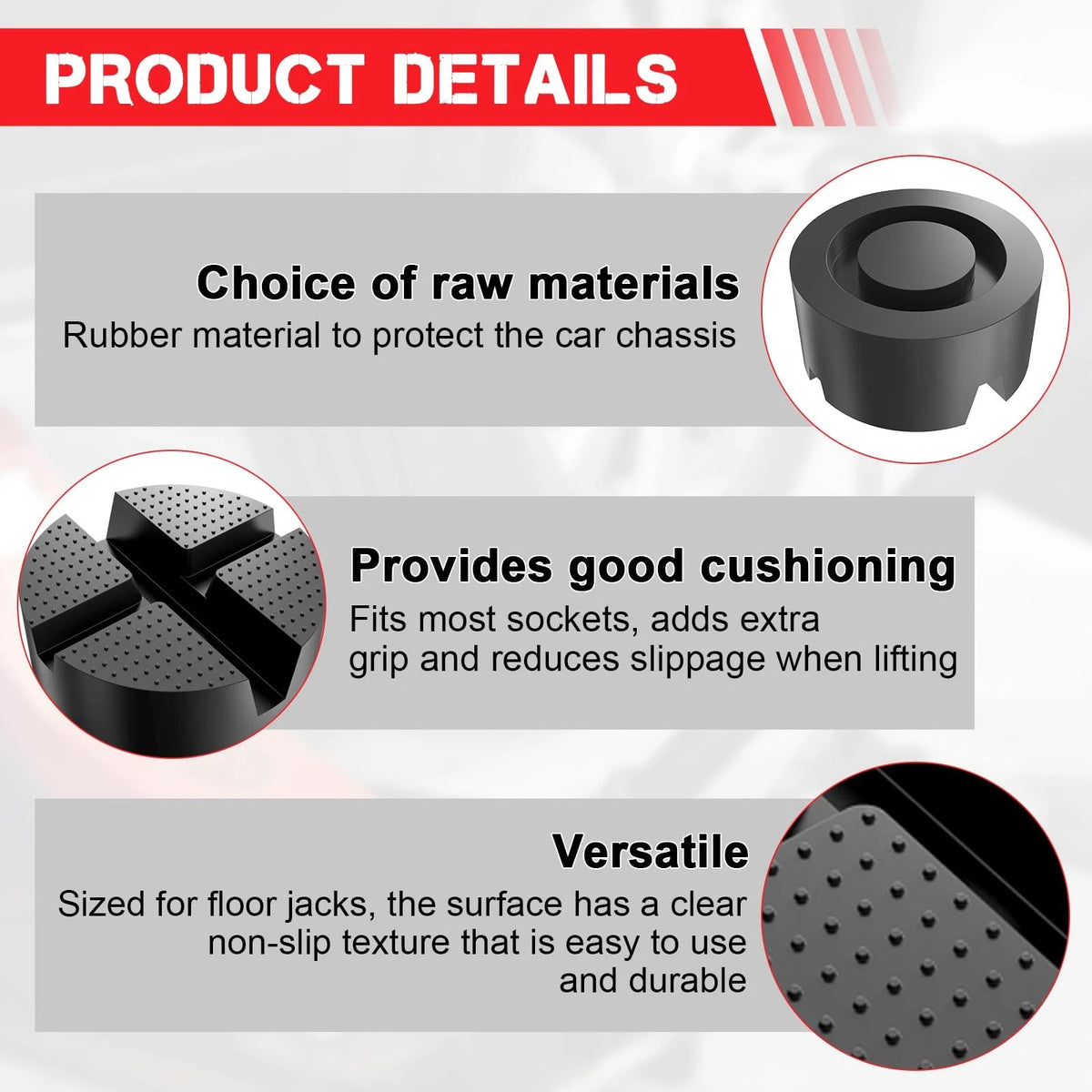 4 Inch Universal Rubber Pad for Floor Jack