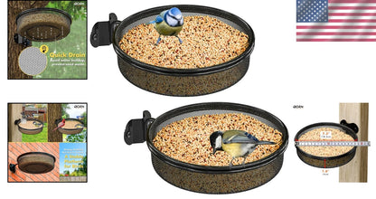 Innovative Metal Bird Feeder Tray with Quick Drain Design for Gardens