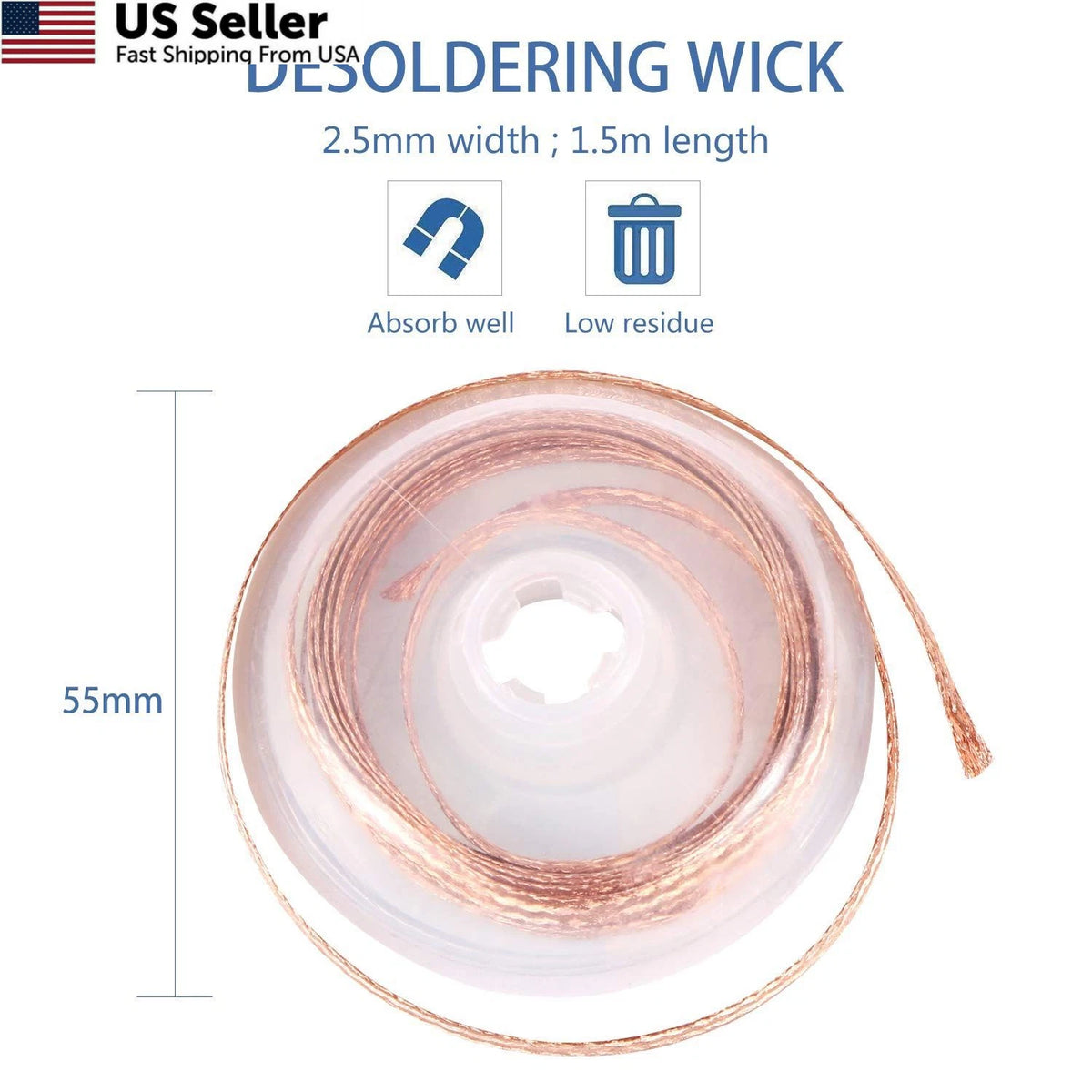 Desoldering Wick 2.5mm Width for Soldering (1.5m)