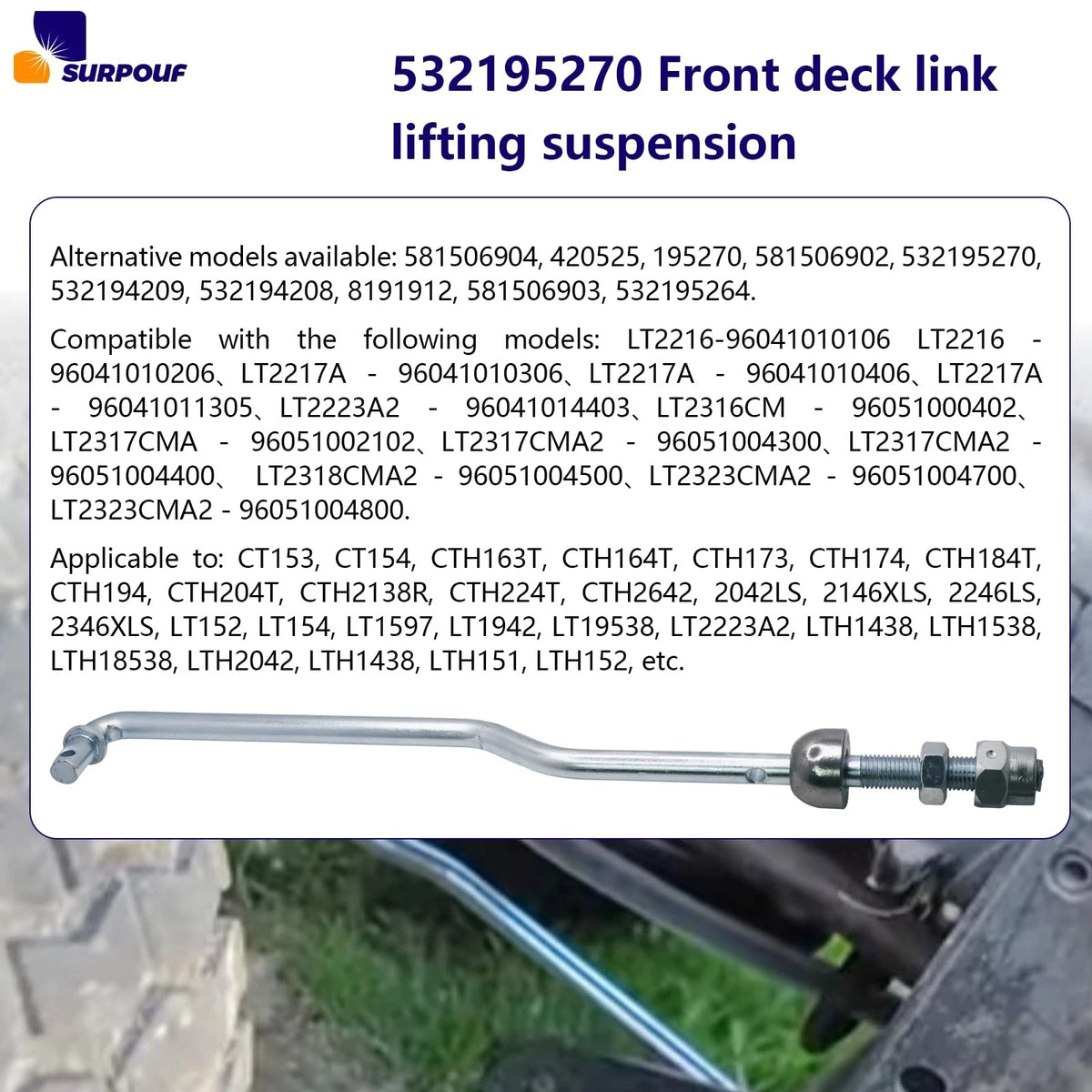 Front Deck Link Lift Suspension for