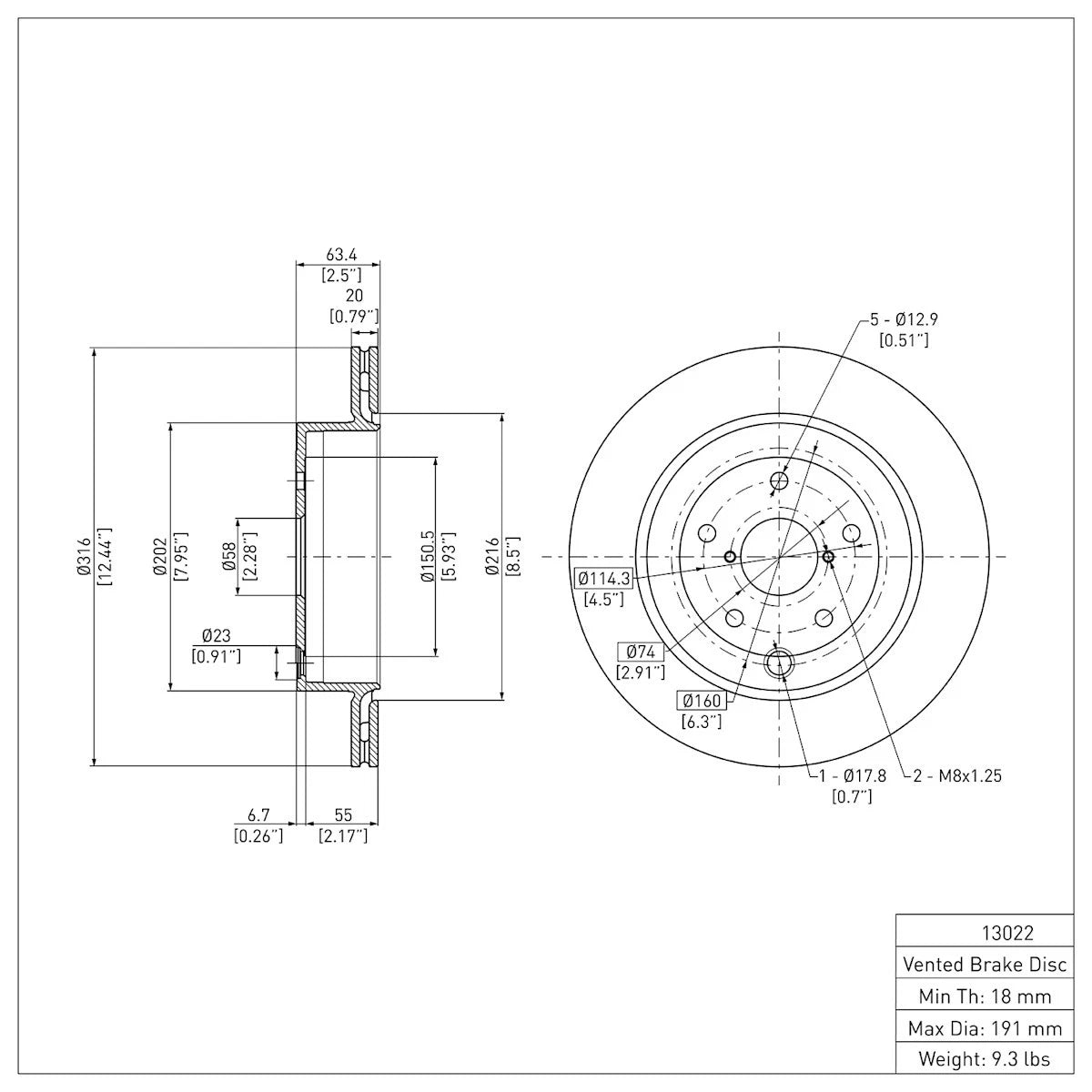 Brake Disc for Subaru Forester (2010–2020) ERE-13022, 26700FG010